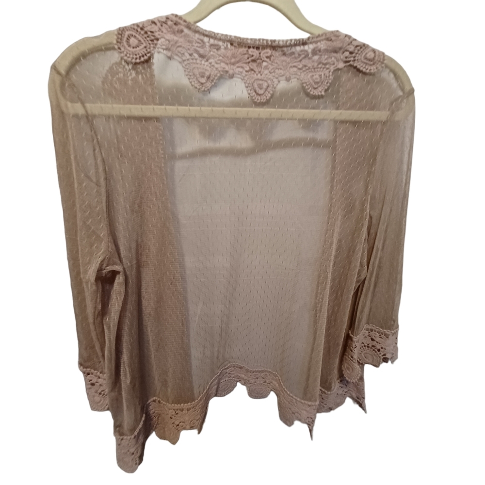 Issy crochet lace open front cardigan size large